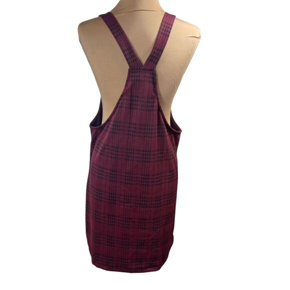 Charmed Hearts Pinafore Dress Burgundy Black Button Size L Large Mini - Picture 3 of 7